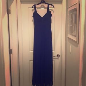 New Bariano navy blue evening gown